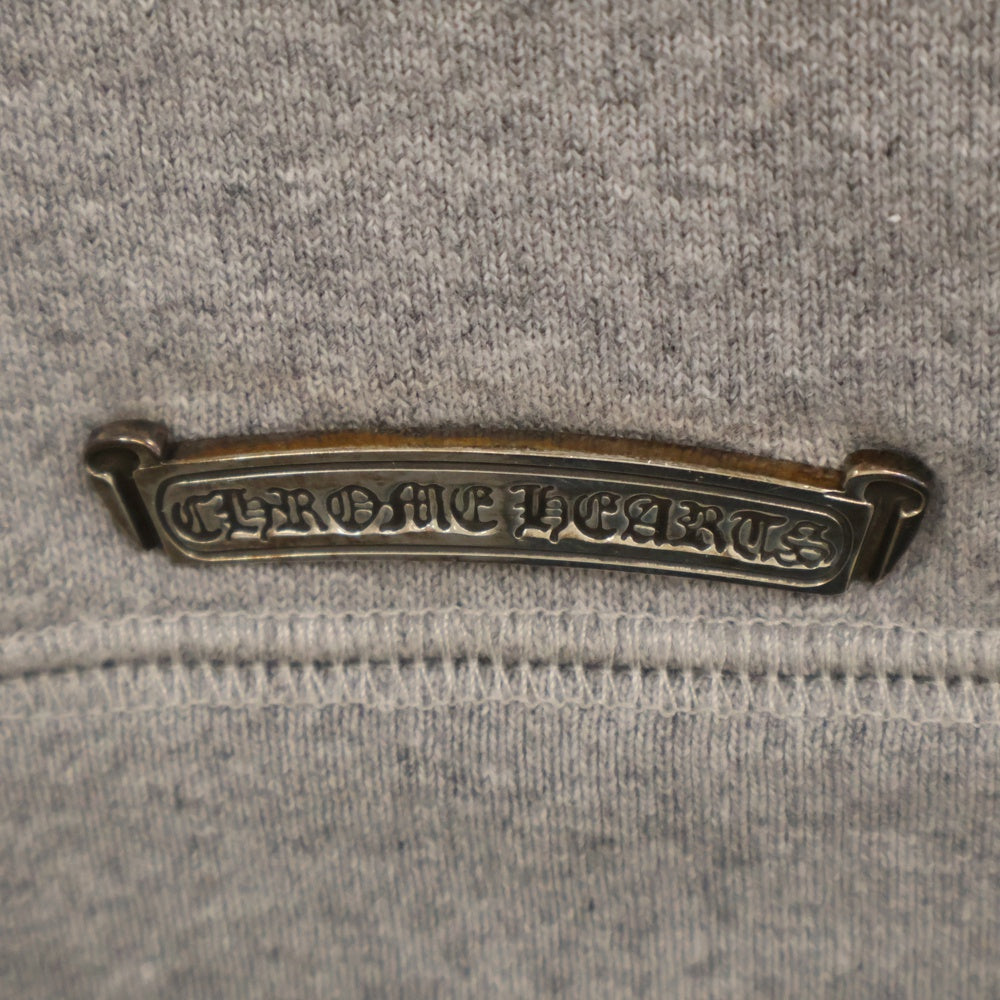 CHROME HEARTS(クロムハーツ) Y NOT CRS PATCH PLVR ワイノット クロスパッチ スクロールラベル付き プルオーバーパーカー スウェットパーカー グレー