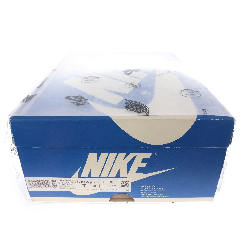 NIKE(ナイキ) ナイキ × トラヴィススコット フラグメント エアジョーダン1 ハイカットスニーカー ホワイト/ブルー US7/25cm DH3227-105