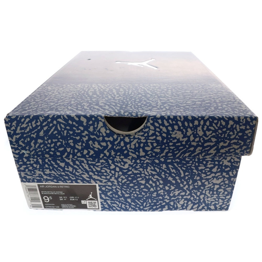 NIKE(ナイキ) AIR JORDAN 3 RETRO TRUE BLUE AND COPPER エアジョーダン3 レトロ トゥルーブルー アンド コッパー ハイカットスニーカー US9.5/27.5cm CT8532-148