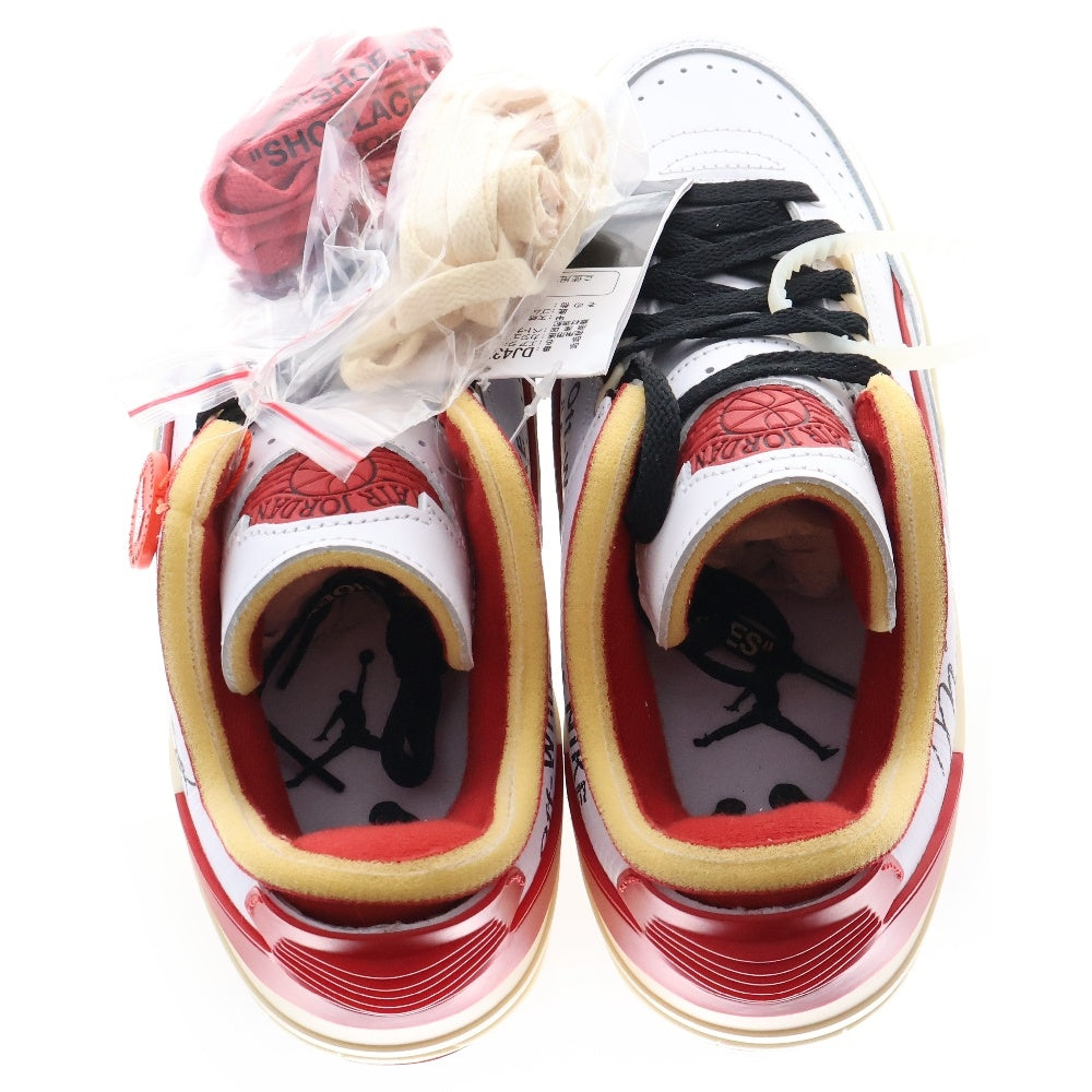 NIKE(ナイキ) ×OFF-WHITE AIR JORDAN 2 RETRO LOW SP DJ4375-106 オフホワイト エアジョーダン2 ローカットスニーカー US7/25cm ホワイト/レッド