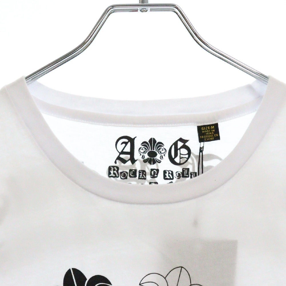 A&G(エーアンドジー) フレアサークルプリント半袖Tシャツ ホワイト