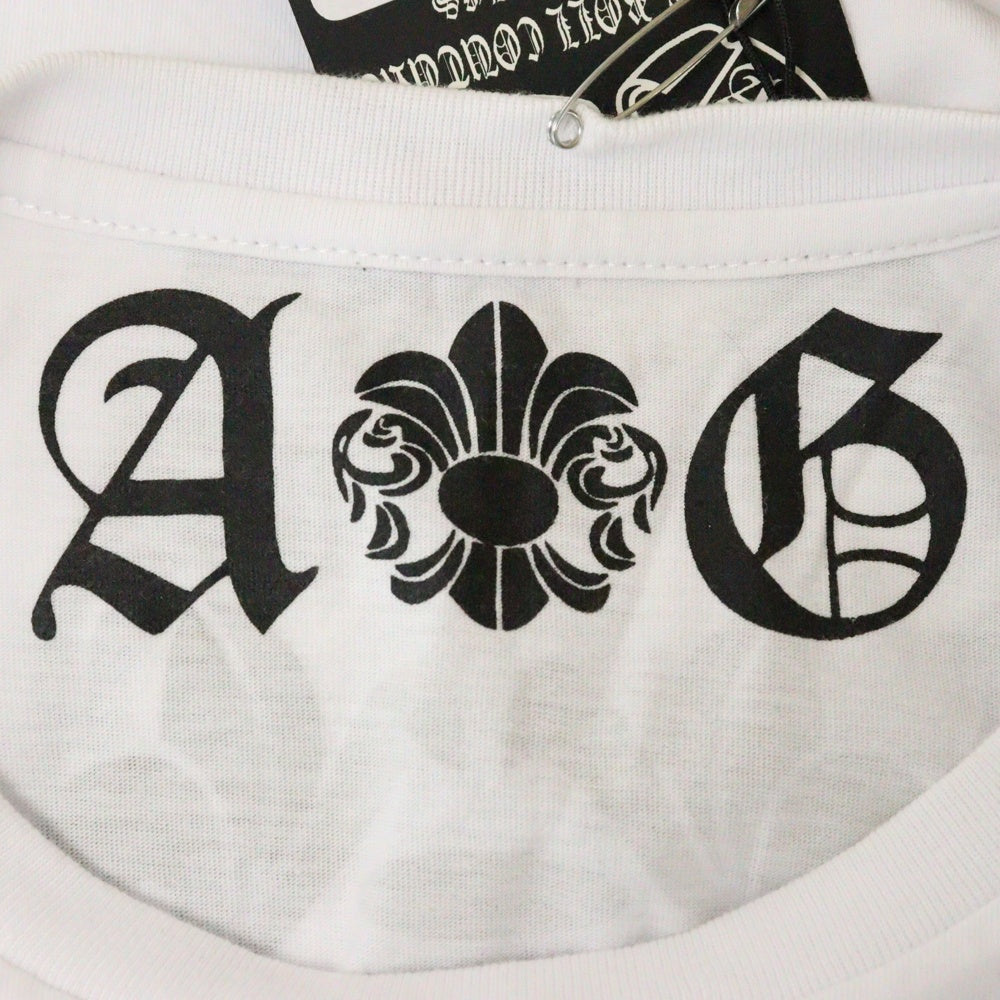 A&G(エーアンドジー) ダガープリント胸ポケット付き半袖Tシャツ ホワイト