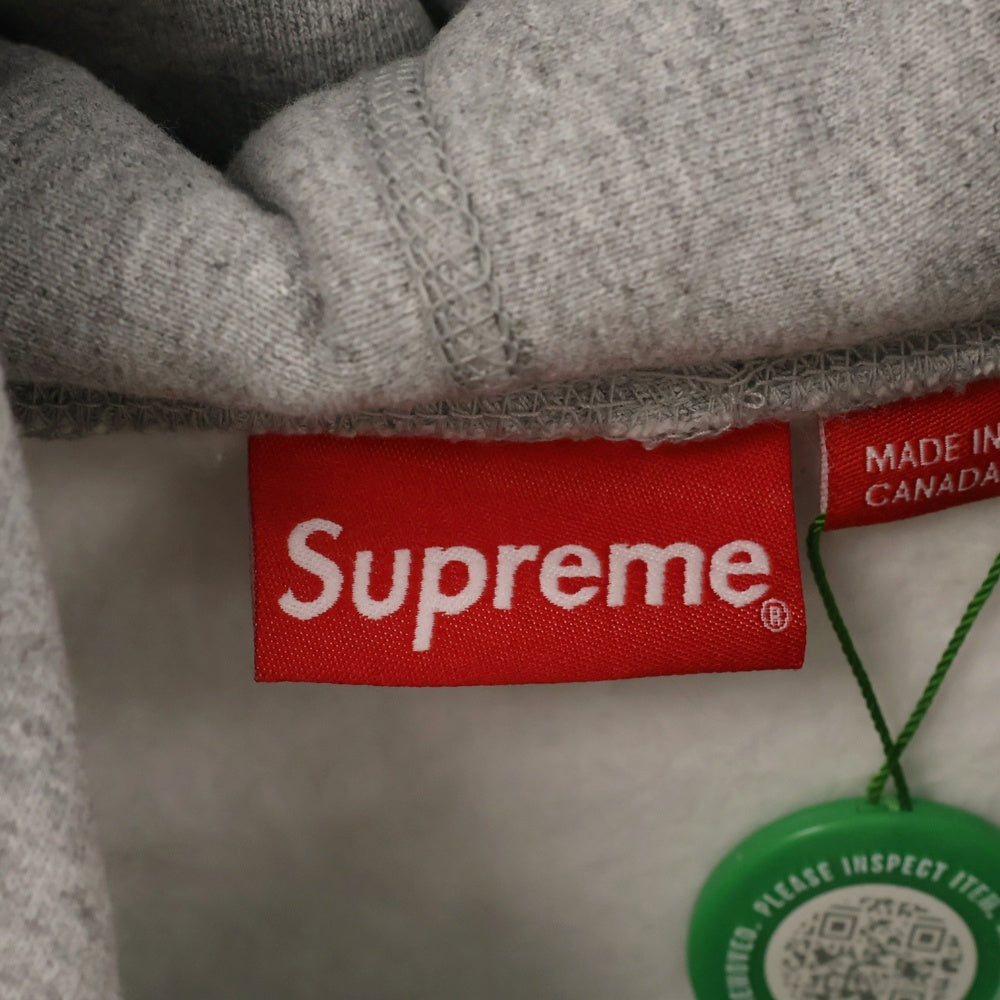 SUPREME(シュプリーム) 19SS×SWAROVSKI Swarovski Box Logo Hooded Sweatshirt スワロフスキー ボックスロゴプルオーバースウェットパーカー グレー