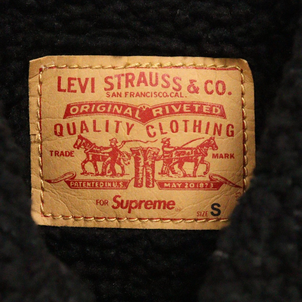 SUPREME(シュプリーム) 16AW×Levis Bleached Sherpa Trucker Jacket リーバイス ボアデニムトラッカージャケット ブラック