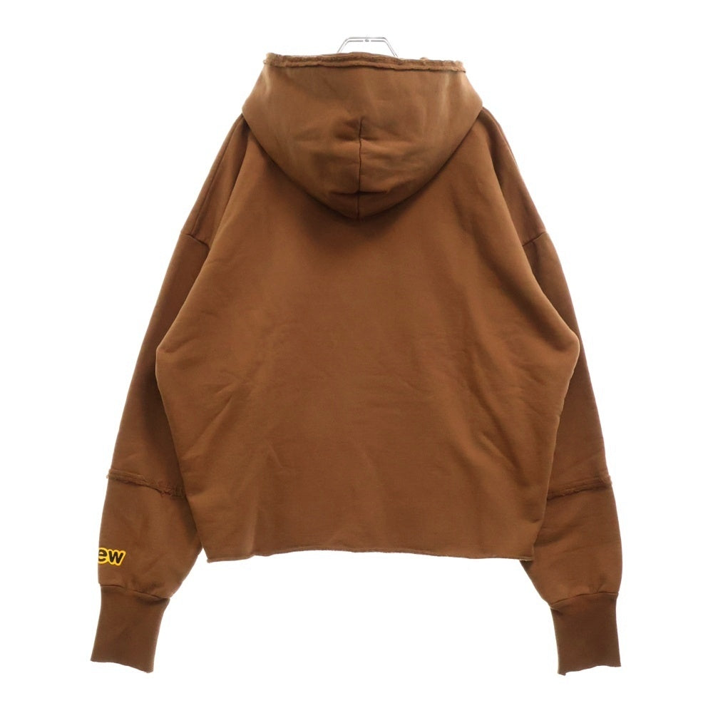 drew house(ドリューハウス) DECONSTRUCTED MASCOT HOODIE ダメージ加工ロゴプリントプルオーバーパーカー ブラウン