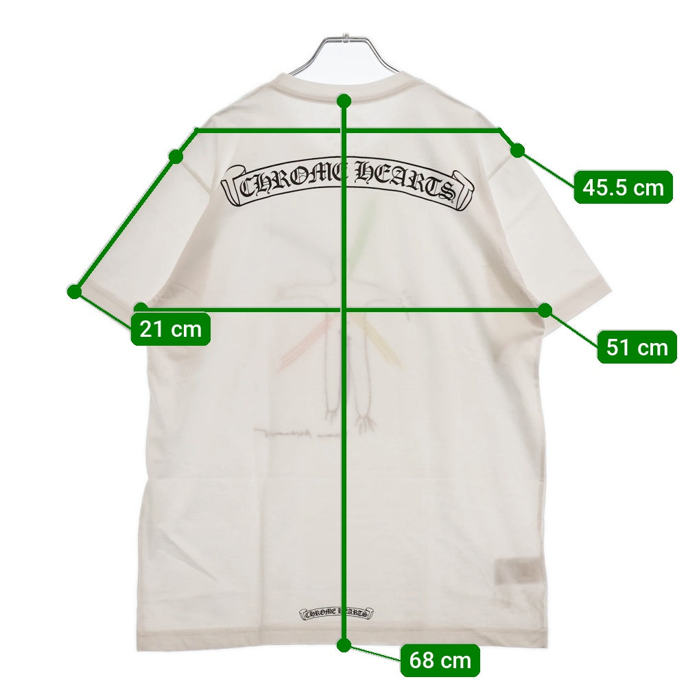 CHROME HEARTS(クロムハーツ) 23AW×Marina Abramovic S/S Tee マリーナ・アブラモヴィッチ RS3クロスグラフィックプリント半袖Tシャツ ホワイト