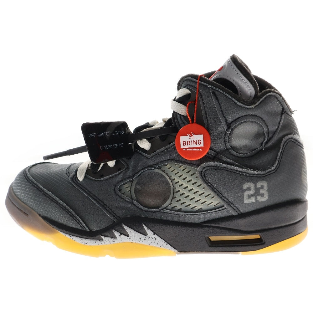 NIKE(ナイキ) ×OFF-WHITE AIR JORDAN 5 RETRO SP CT8480-001 オフホワイト エアジョーダン5 ハイカットスニーカー ブラック US10/28cm