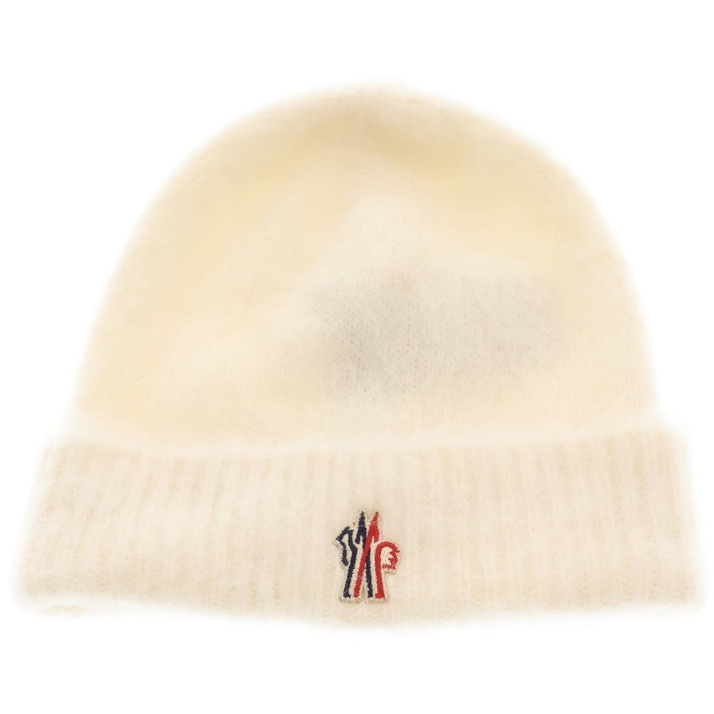 MONCLER GRENOBLE(モンクレールグルノーブル) フロントロゴ刺繍ニットキャップ モヘアニットキャップ 帽子 I20983B00012 M1126 ホワイト