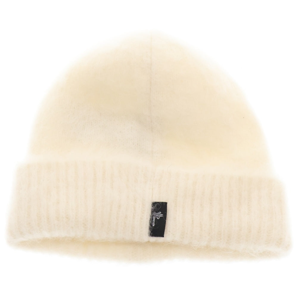 MONCLER GRENOBLE(モンクレールグルノーブル) フロントロゴ刺繍ニットキャップ モヘアニットキャップ 帽子 I20983B00012 M1126 ホワイト