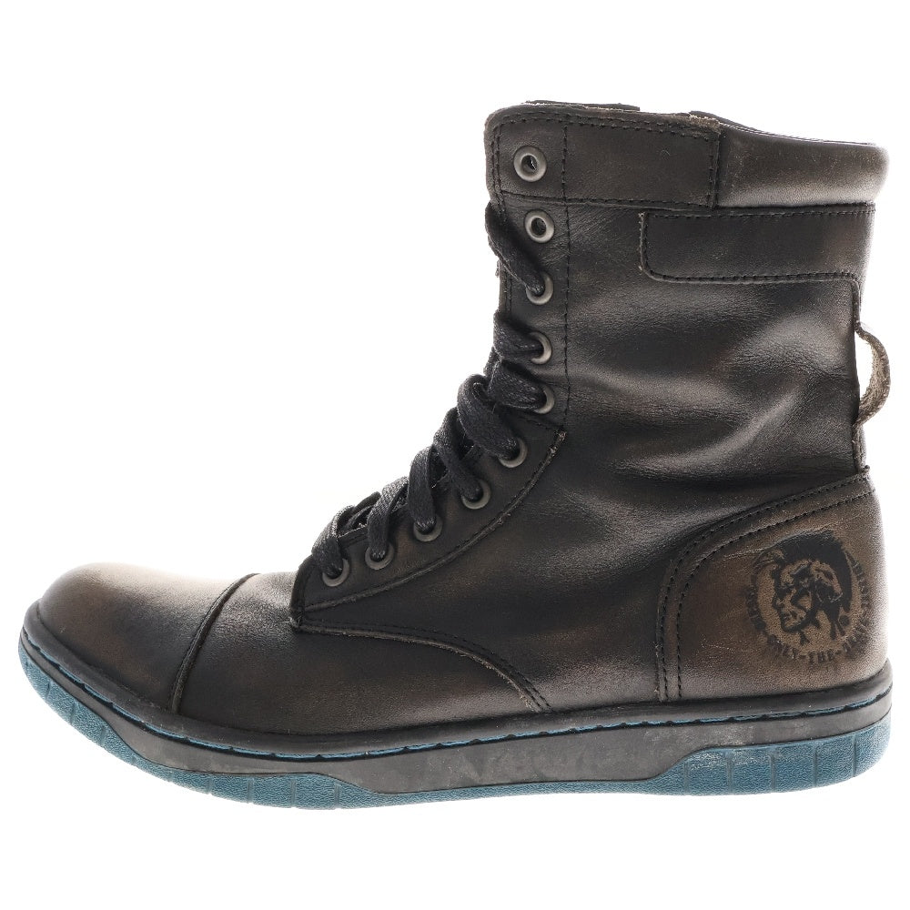 DIESEL(ディーゼル) BASKET BUTCH ZIPPY レザーサイドジップハイカットブーツ グレー