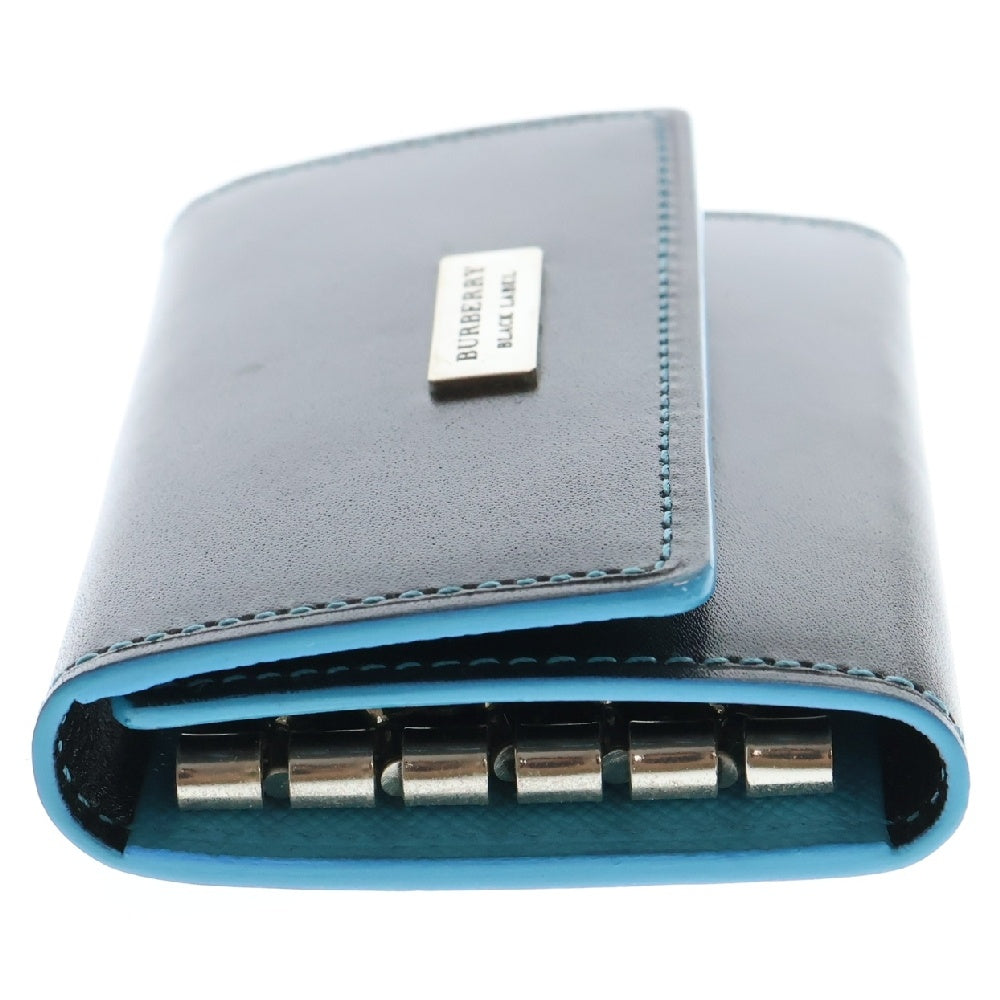 BURBERRY BLACK LABEL(バーバリー ブラックレーベル) フロントロゴプレートキーケース レザーキーケース BKS30-004-09 ブラック