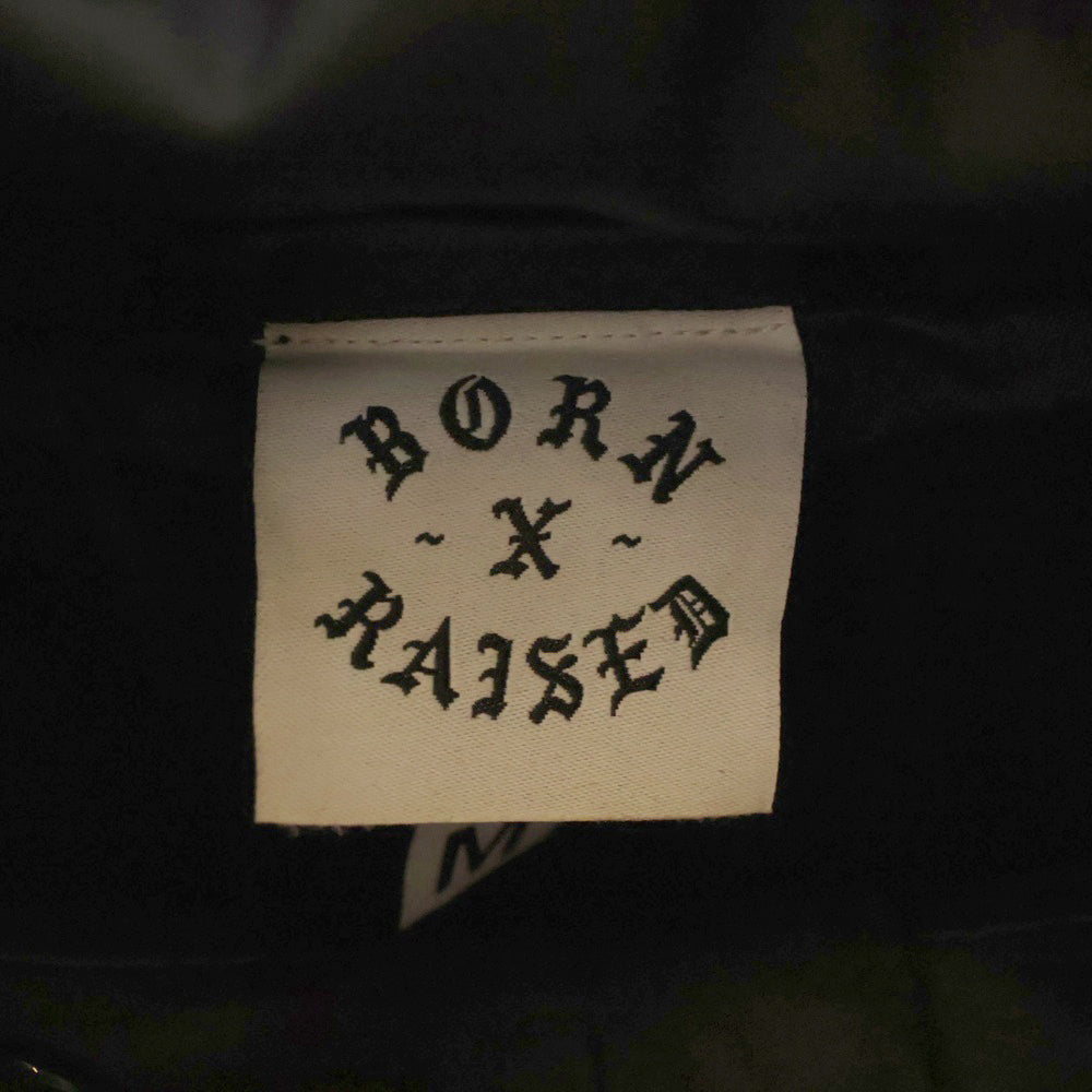 BORN X RAISED(ボーンアンドレイズド) ANORAK JACKET アノラックジャケット フロントロゴプリントジャケット 36002 ブラック