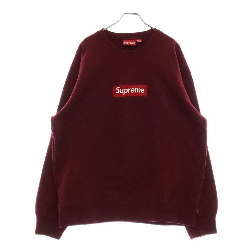 SUPREME(シュプリーム) 22AW Box Logo Sweatshirt ボックスロゴ クルーネックスウェットトレーナー バーガンディ