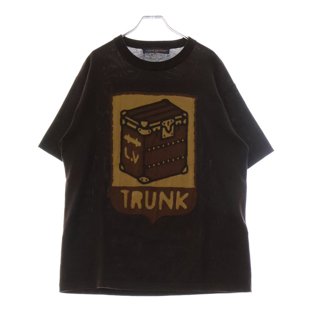 LOUIS VUITTON(ルイヴィトン) 24SS TRUNK トランク クルーネック ニット 半袖Tシャツ カットソー RM241 AUR HQN83W ブラウン