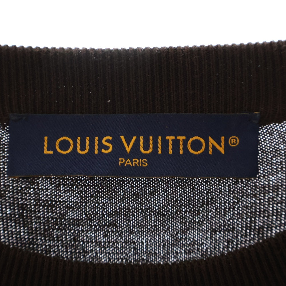 LOUIS VUITTON(ルイヴィトン) 24SS TRUNK トランク クルーネック ニット 半袖Tシャツ カットソー RM241 AUR HQN83W ブラウン