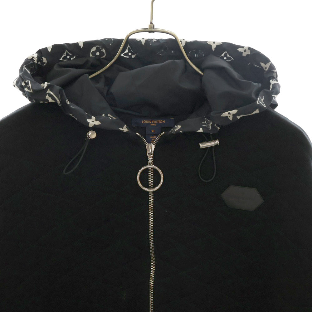 LOUIS VUITTON(ルイヴィトン) 20AW キルティングジップアップパーカー モノグラムフード付きジャケット レディース RW211W FED FJST13 ブラック