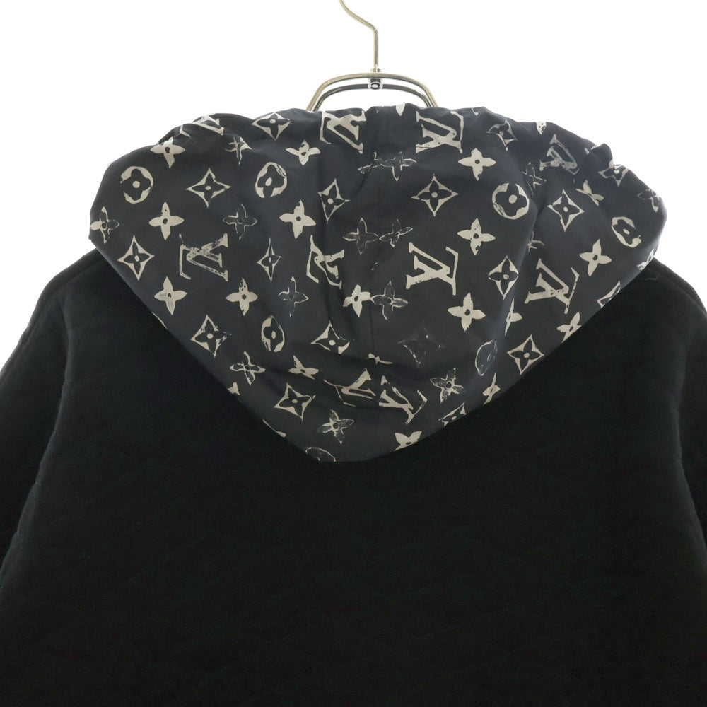 LOUIS VUITTON(ルイヴィトン) 20AW キルティングジップアップパーカー モノグラムフード付きジャケット レディース RW211W FED FJST13 ブラック
