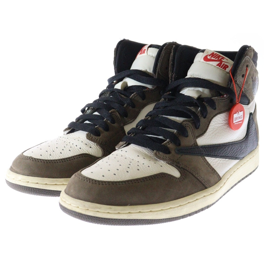 NIKE(ナイキ) ×TRAVIS SCOTT AIR JORDAN 1 RETRO HIGH OG TS SP トラヴィススコット エアジョーダン1 レトロ ハイカットスニーカー CD4487-100 ブラウン US10/28.0cm