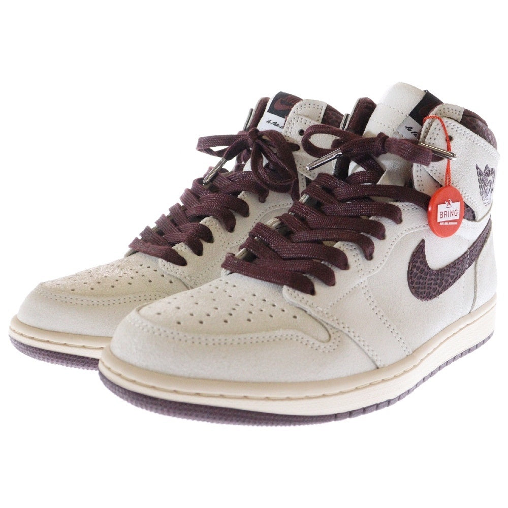 NIKE(ナイキ) ×A MA MANIERE AIR JORDAN 1 RETRO HIGH OG SP アマ マニエール エアジョーダン1 ハイカットスニーカー ホワイト/ブラウン US10/28cm DO7097-100