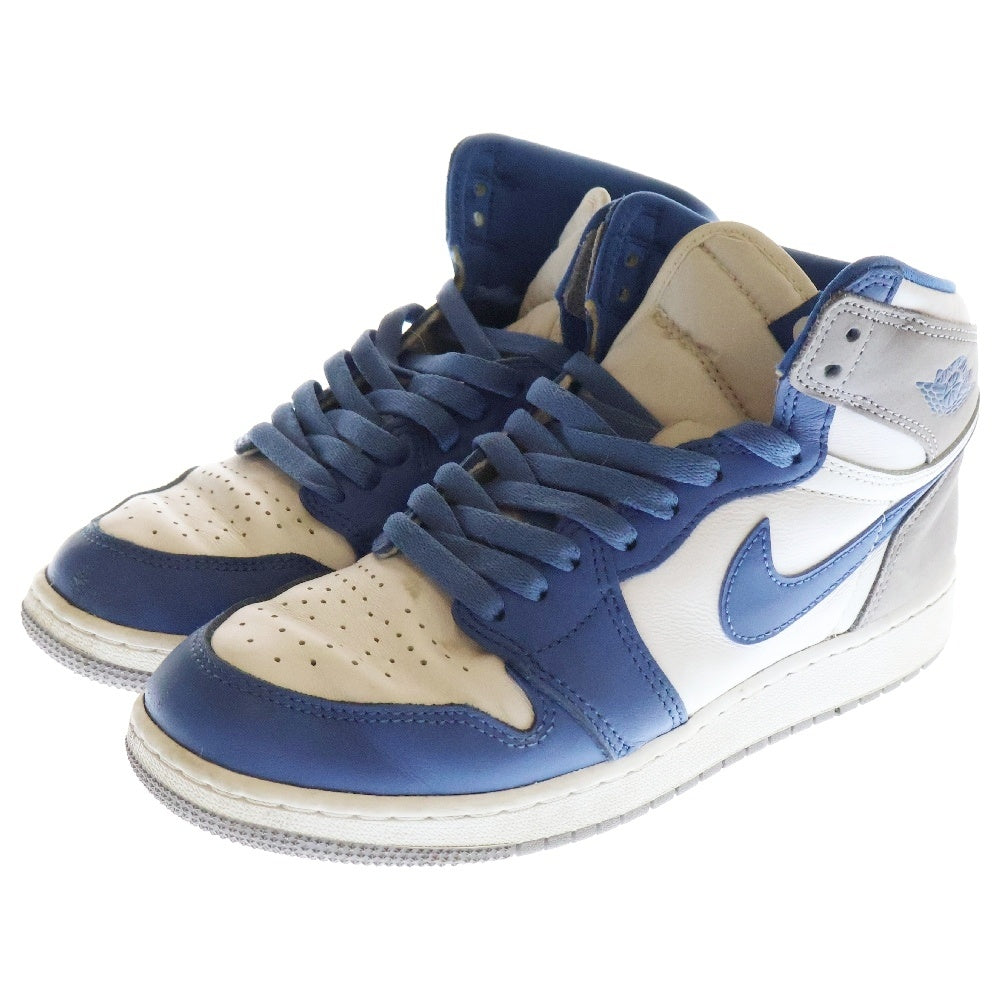 NIKE(ナイキ) AIR JORDAN 1 RETRO HIGH OG GS TRUE BLUE FD1437-410 エアジョーダン1 レトロ ハイ トゥルーブルー ハイカットスニーカー 6.5Y/24.5cm レディース