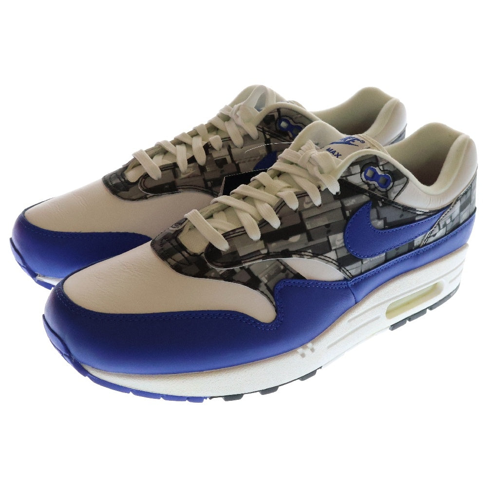 NIKE(ナイキ) AIR MAX 1 PRNT エアマックスプリント ローカットスニーカー ホワイト/ブルー US11/29cm AQ0927-100