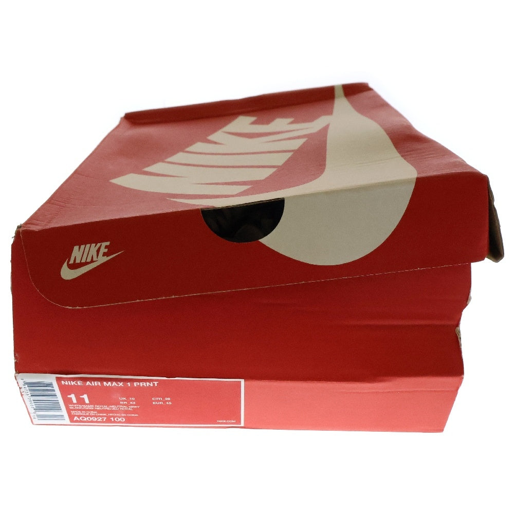 NIKE(ナイキ) AIR MAX 1 PRNT エアマックスプリント ローカットスニーカー ホワイト/ブルー US11/29cm AQ0927-100