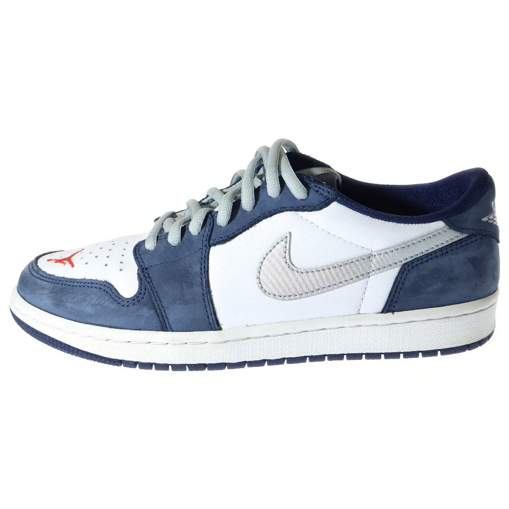 NIKE SB(ナイキエスビー) SB AIR JORDAN 1 LOW QS CJ7891-400 エアジョーダン ワン ロー クイックストライク ローカットスニーカー ホワイト/ネイビー US7.5/25.5cm