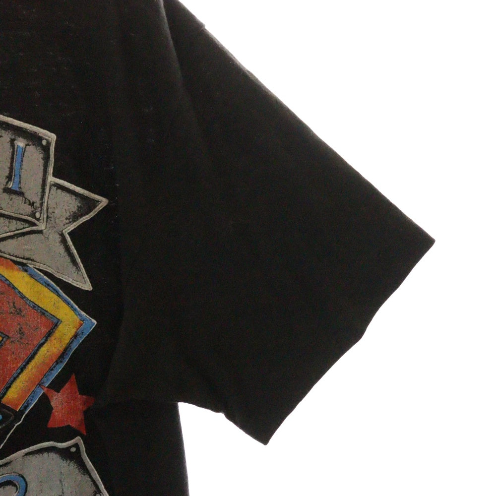 VINTAGE(ヴィンテージ) 80s BON JOVI Were Back Kickin Ass ボンジョビ バックプリント半袖Tシャツ 半袖カットソー ブラック