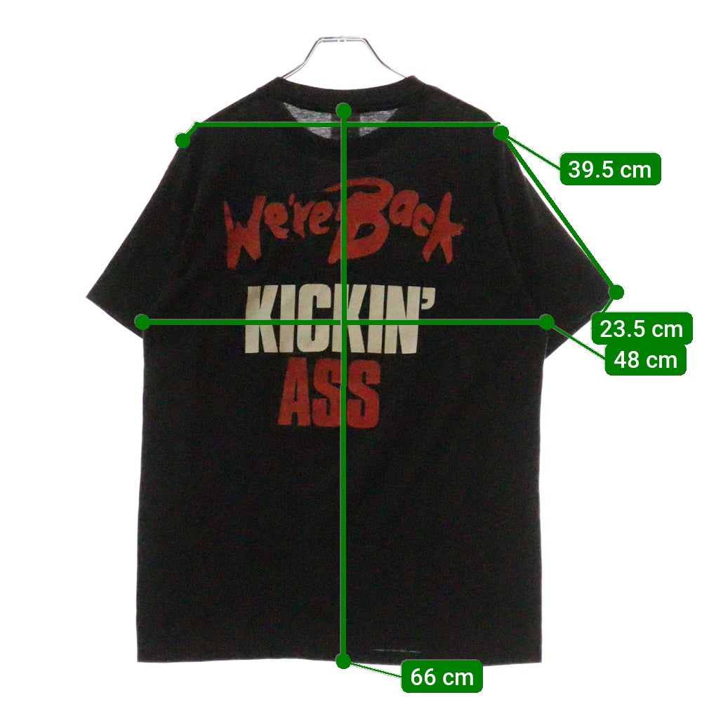 VINTAGE(ヴィンテージ) 80s BON JOVI Were Back Kickin Ass ボンジョビ バックプリント半袖Tシャツ 半袖カットソー ブラック