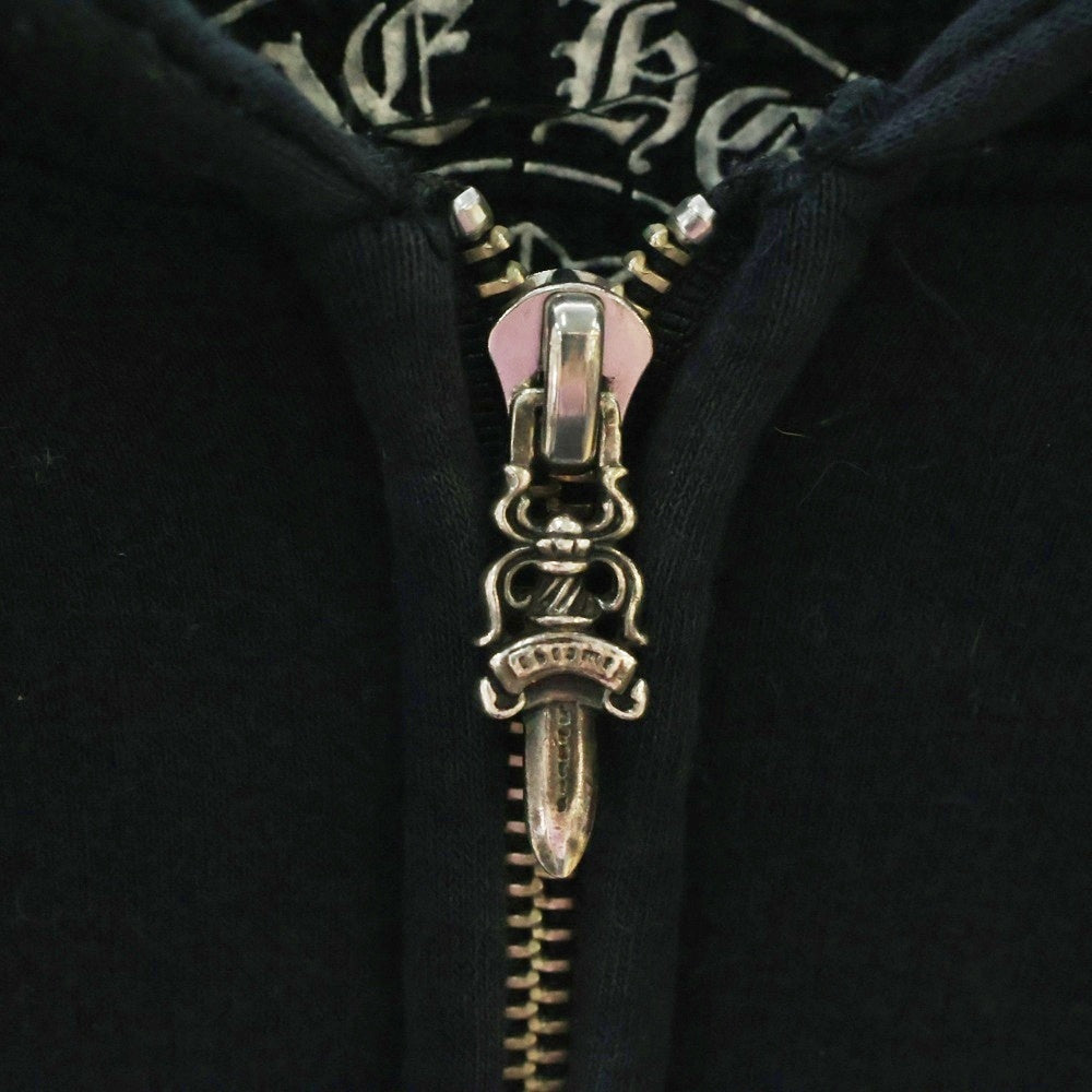 CHROME HEARTS(クロムハーツ) FOTI MAHALIA OLD オールド 裏地サーマル フォティ マハリア プリント ダガージップ ジップアップパーカー ブラック