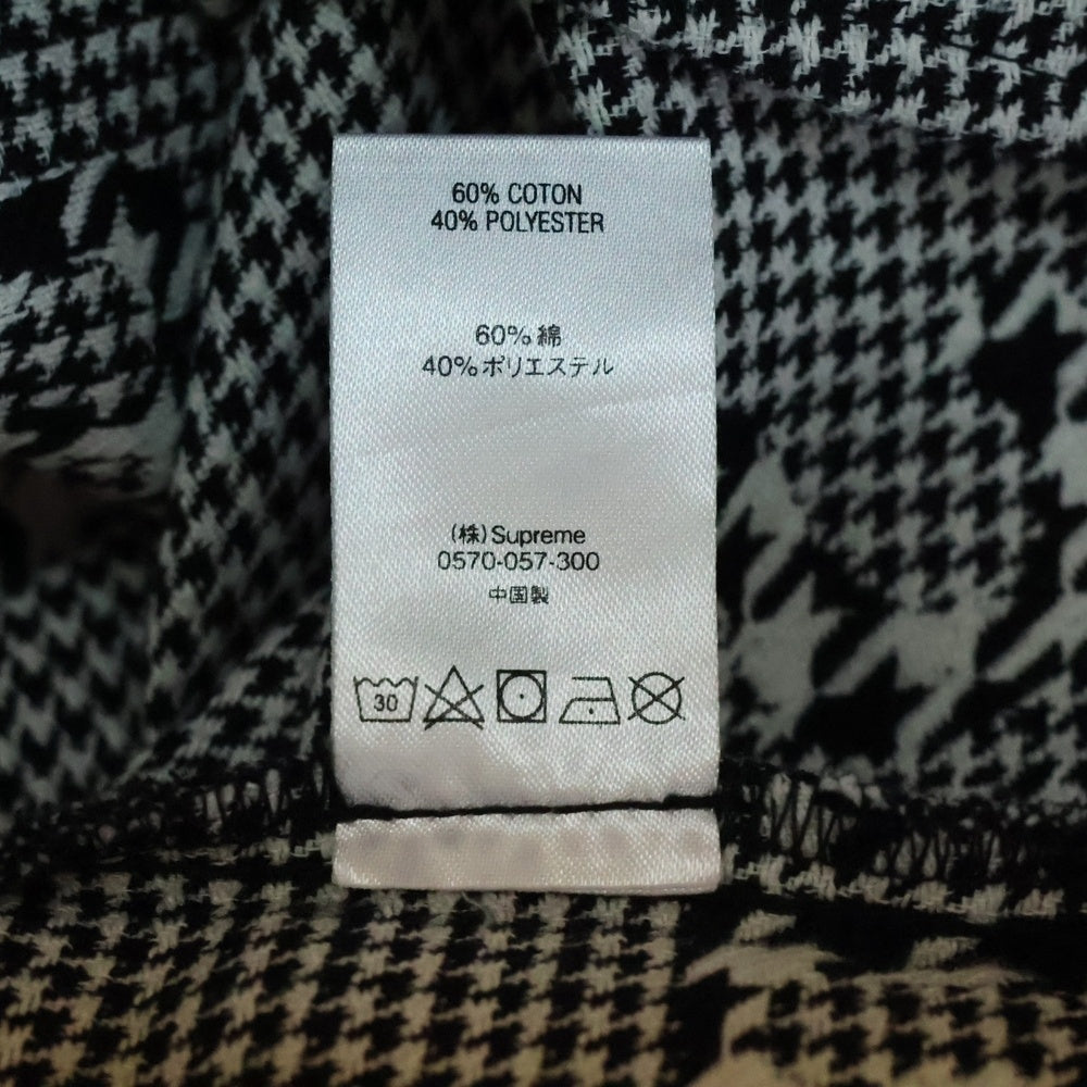 SUPREME(シュプリーム) 20AW Houndstooth Logos Snap Front Jacket ウーブンパターン スナップフフロントジャケット ホワイト/ブラック