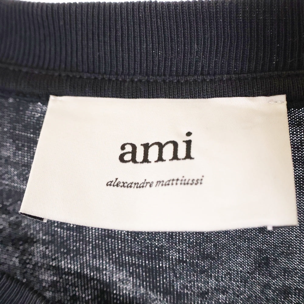 ami paris(アミパリス) Ami de Coeur T-Shirt UTS027.726 ロゴ 半袖Tシャツ カットソー ブラック