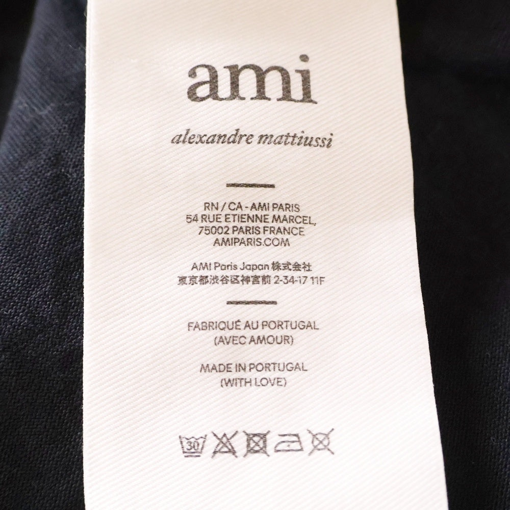 ami paris(アミパリス) Ami de Coeur T-Shirt UTS027.726 ロゴ 半袖Tシャツ カットソー ブラック