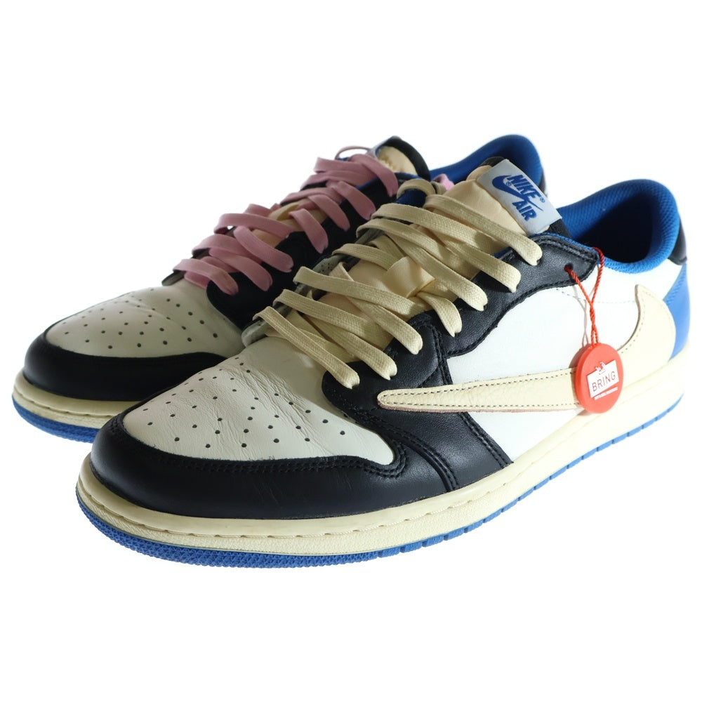 NIKE(ナイキ) ×トラヴィススコット フラグメント DESIGN AIR JORDAN 1 LOW OG SP DM7866-140 エアジョーダン1 ローカットスニーカー ブルー/ホワイト US11/29cm