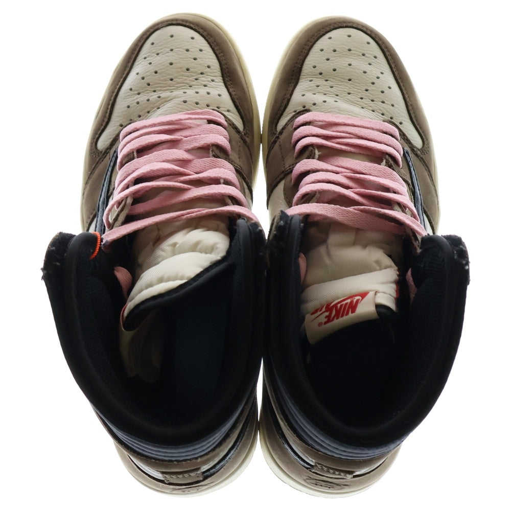 NIKE(ナイキ) ×TRAVIS SCOTT AIR JORDAN 1 RETRO HIGH OG TS SP CD4487-100 トラヴィススコット エアジョーダン1 ハイカットスニーカー ブラウン/ホワイト US9.5/27.5cm
