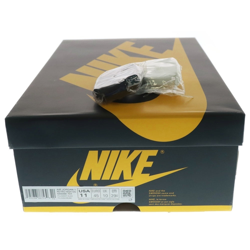 NIKE(ナイキ) AIR JORDAN1 RETRO HIGH OG POLLEN 555088-701 エアジョーダン 1 レトロ パラン ハイカットスニーカー ブラック/イエロー US11/29.0cm