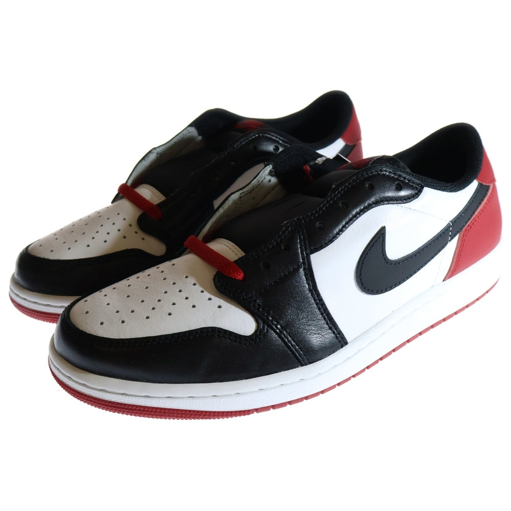NIKE(ナイキ) AIR JORDAN 1 RETRO LOW OG BLACK TOE エアジョーダン1 ブラックトゥ レースアップ ローカットスニーカー CZ0790-106 ホワイト/ブラック/レッド US11/29.0cm