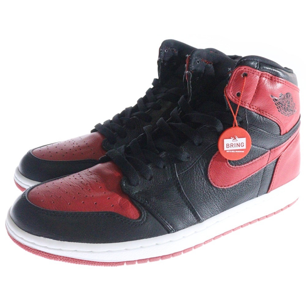 NIKE(ナイキ) 【2011年観賞用】AIR JORDAN 1 RETRO HIGH BANNED 432001-001 エアジョーダン1 レトロ バンド ハイカットスニーカー US11.5/29.5cm レッド/ブラック