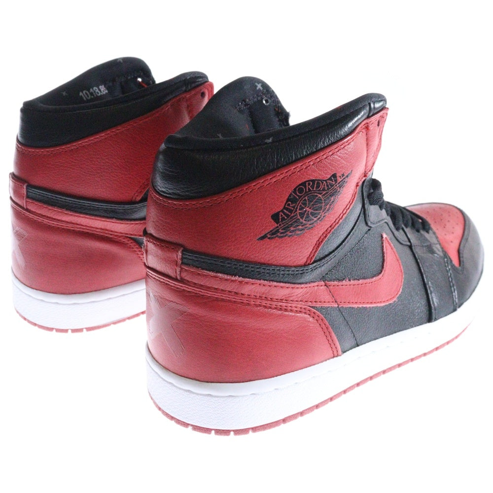 NIKE(ナイキ) 【2011年観賞用】AIR JORDAN 1 RETRO HIGH BANNED 432001-001 エアジョーダン1 レトロ バンド ハイカットスニーカー US11.5/29.5cm レッド/ブラック