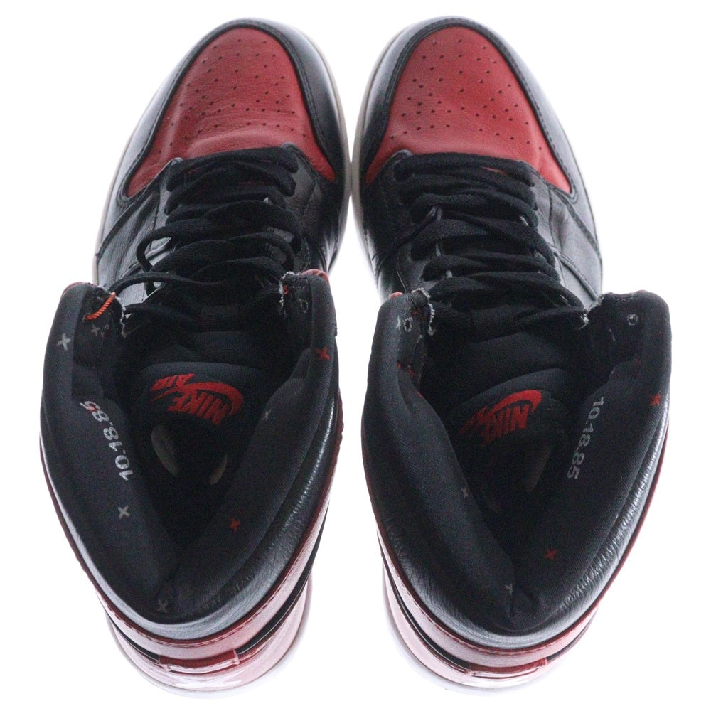 NIKE(ナイキ) 【2011年観賞用】AIR JORDAN 1 RETRO HIGH BANNED 432001-001 エアジョーダン1 レトロ バンド ハイカットスニーカー US11.5/29.5cm レッド/ブラック