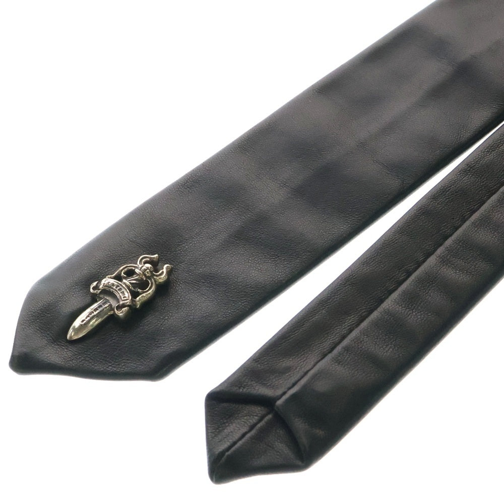 CHROME HEARTS(クロムハーツ) TIE NEK SKNNY LTHR ダガーモチーフ レザーネクタイ ブラック