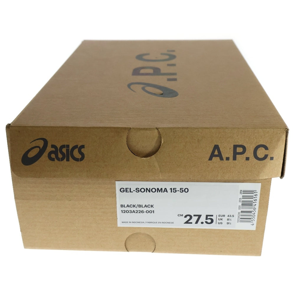ASICS(アシックス) ×A.P.C. GELl-SONOMA 1203A226-001 アーペーセーゲルソノマ15-50 ローカットスニーカー ブルー/ブラック US9.5/27.5cm