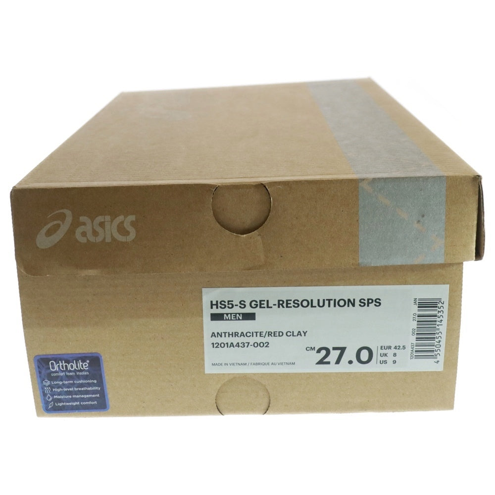 ASICS(アシックス) HS5-S GEL-RESOLUTION SPS 1201A437-002 ゲルレゾリューション ローカットスニーカー ブラック/オレンジ US9/27.0cm