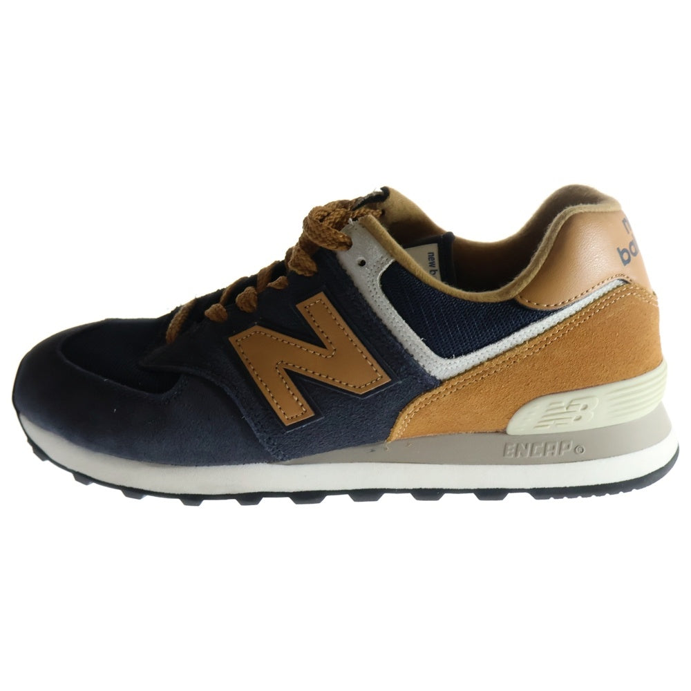 New Balance(ニューバランス) ML574OT2 スエード ローカットスニーカー ネイビー/ブラウン US9.5/27.5cm