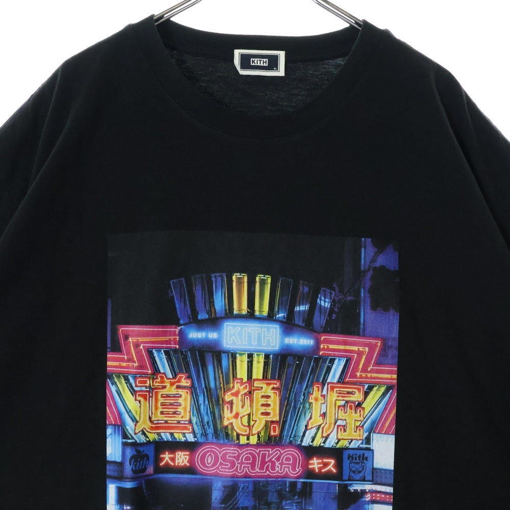 KITH(キス) OSAKA CITY LIGHT TEE オオサカ シティーライト コットン 半袖Tシャツ カットソー ブラック
