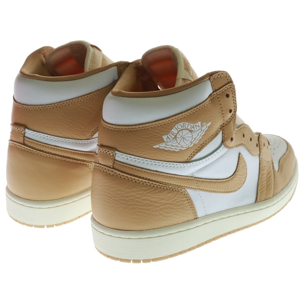 NIKE(ナイキ) WMNS AIR JORDAN 1 RETRO HI OG FN6622-201 ウィメンズ エアジョーダン1 ハイカットスニーカー US10.5/27.5cm ホワイト/ベージュ