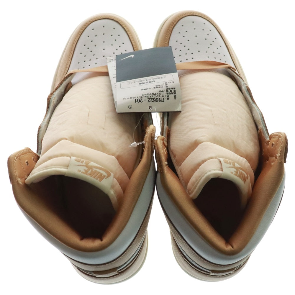 NIKE(ナイキ) WMNS AIR JORDAN 1 RETRO HI OG FN6622-201 ウィメンズ エアジョーダン1 ハイカットスニーカー US10.5/27.5cm ホワイト/ベージュ