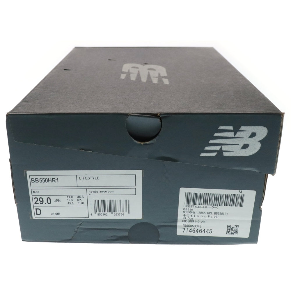 New Balance(ニューバランス) BB550HR1 ローカットスニーカー US11/29.0cm ホワイト/レッド
