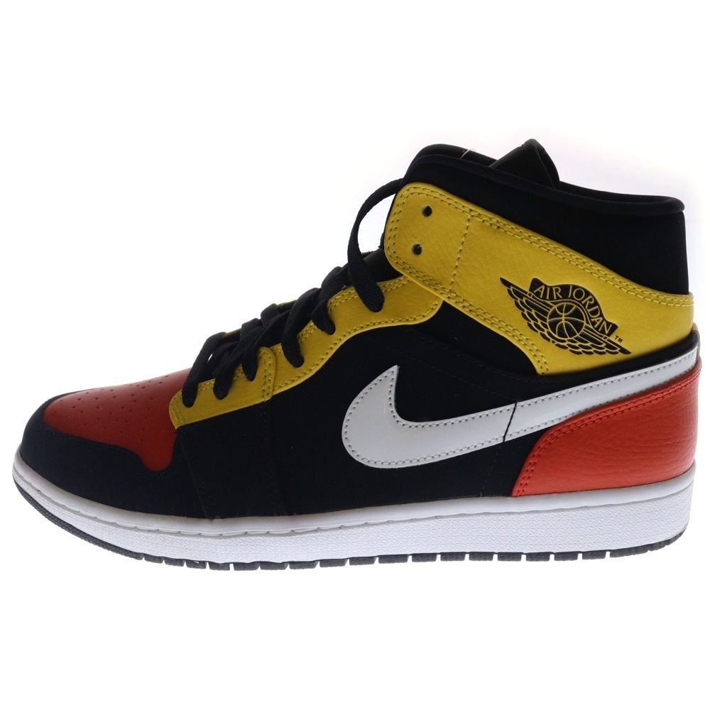 NIKE(ナイキ) AIR JORDAN1 MID SE AMARILLO ORANGE 852542-087 エアジョーダン ミッドカットスニーカー ブラック/イエロー/オレンジ US11/29.0cm