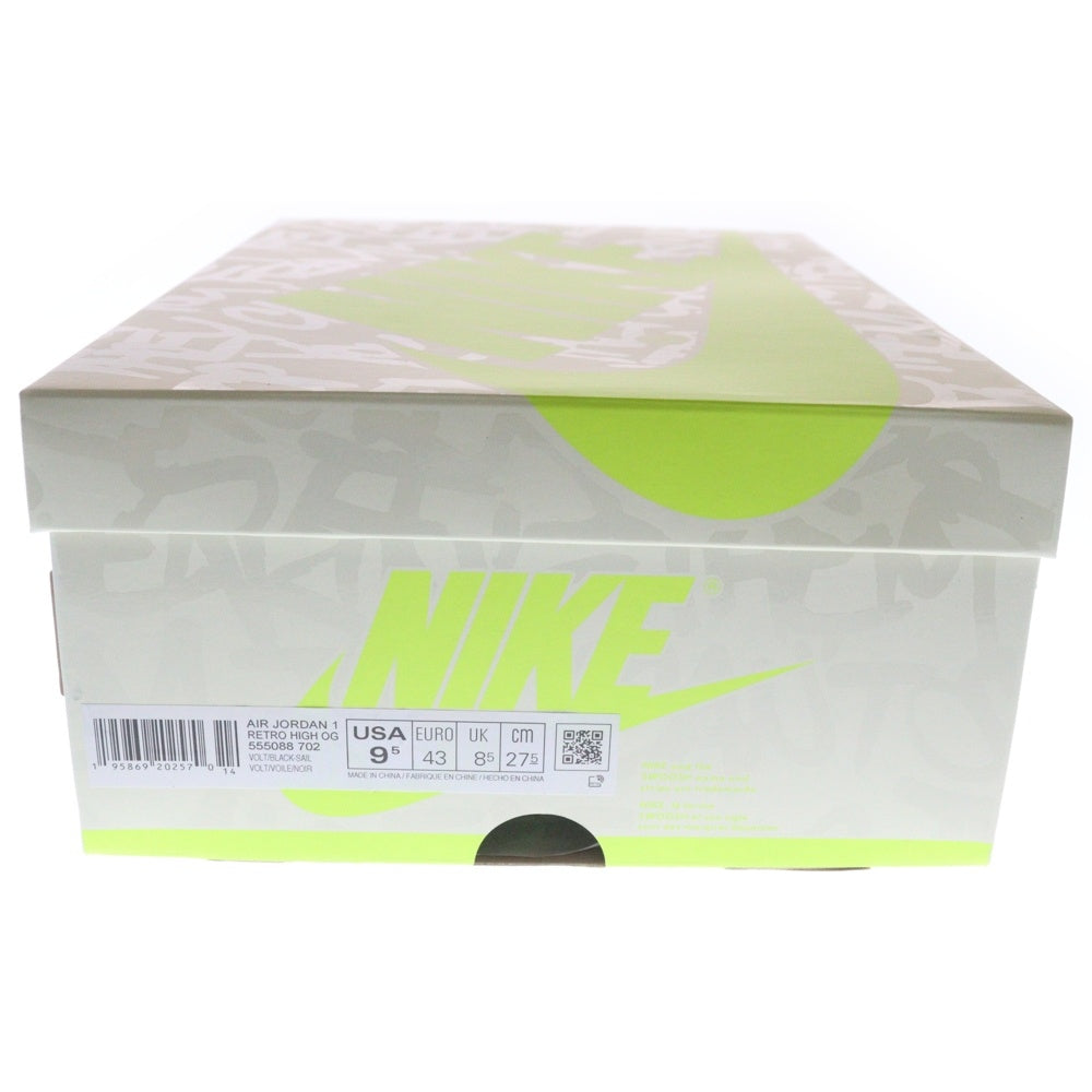 NIKE(ナイキ) AIR JORDAN 1 HIGH OG Volt Visionaire 555088-702 エアジョーダン 1 ハイカットスニーカー ボルト ヴィジョネア イエロー/ホワイト US9.5/27.5cm